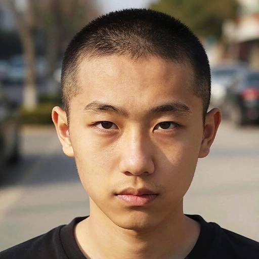 Hyper-Realistic Buzz Cut Portrait