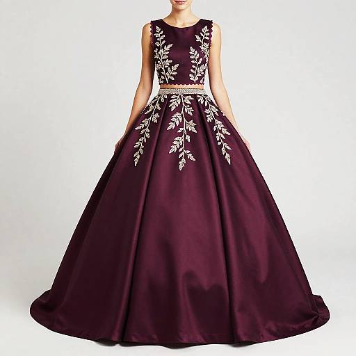 Elegant Deep Plum Two-Piece Ball Gown