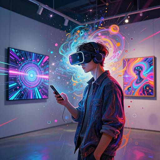 Dynamic AI Artist in Cyberspace Gallery