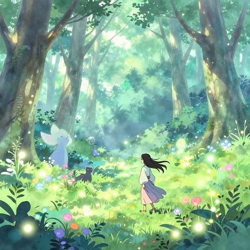 Serene Anime Forest Glade