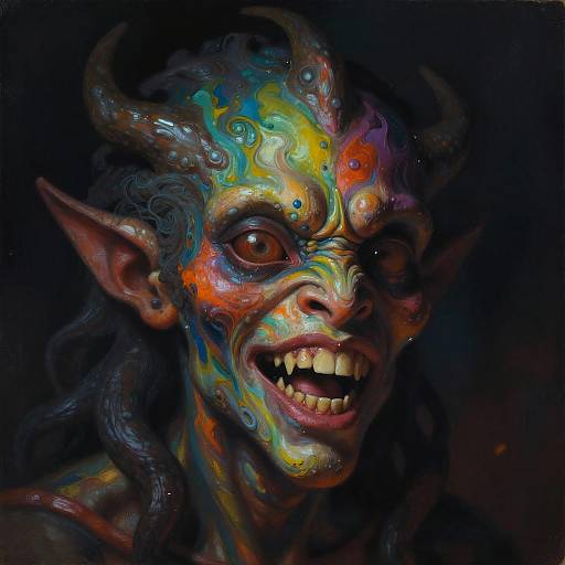 Surreal Mythical Creature Face