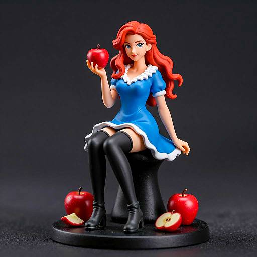 Elegant Red-Haired Woman Figurine Display
