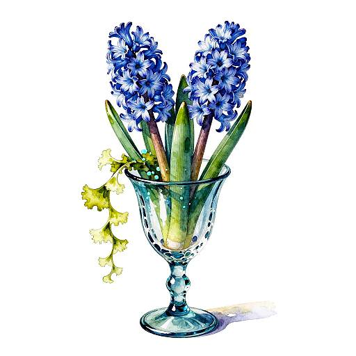 Contemporary Teal Glass Chalice Still-Life