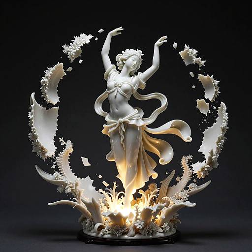 Delicate Porcelain Sculpture Rebirth