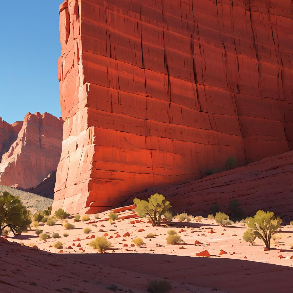 Geometric Red Rock Canyon Landscape