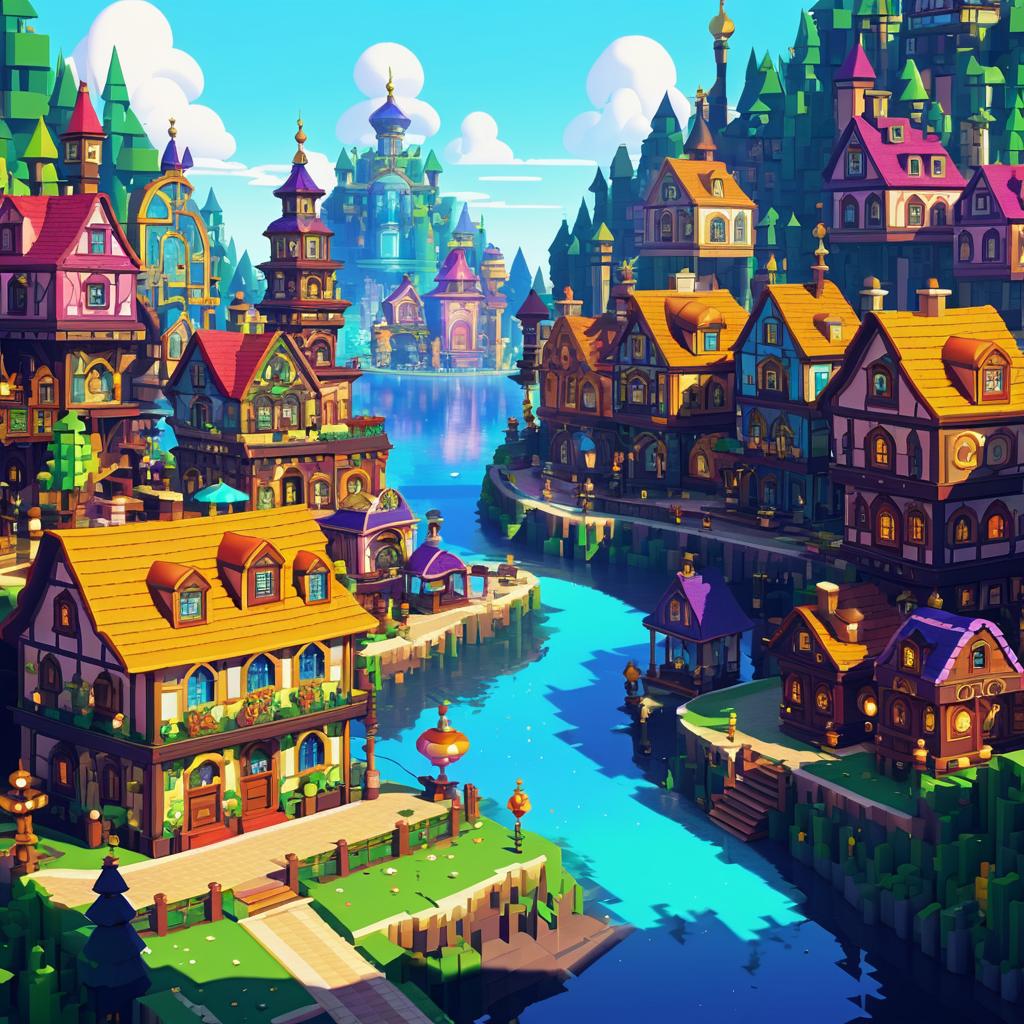 Enchanting 2D Clockwork Port Village