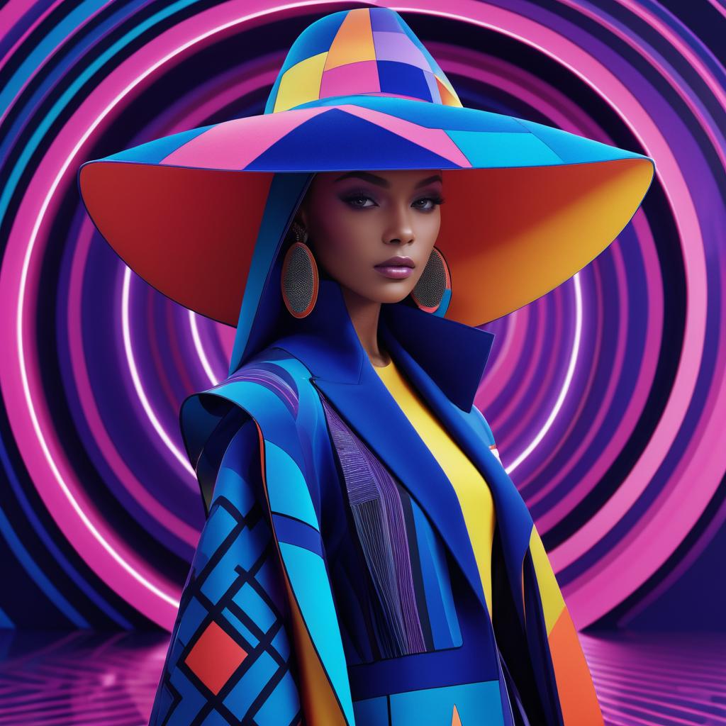 Futuristic Fashion with Geometric Oversized Hats