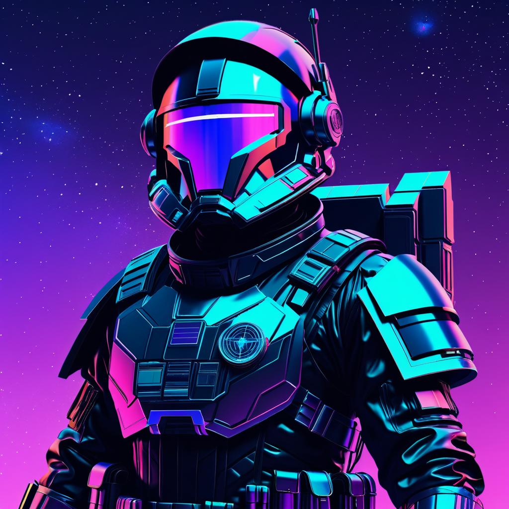 Intergalactic Bounty Hunter in Sci-Fi Style