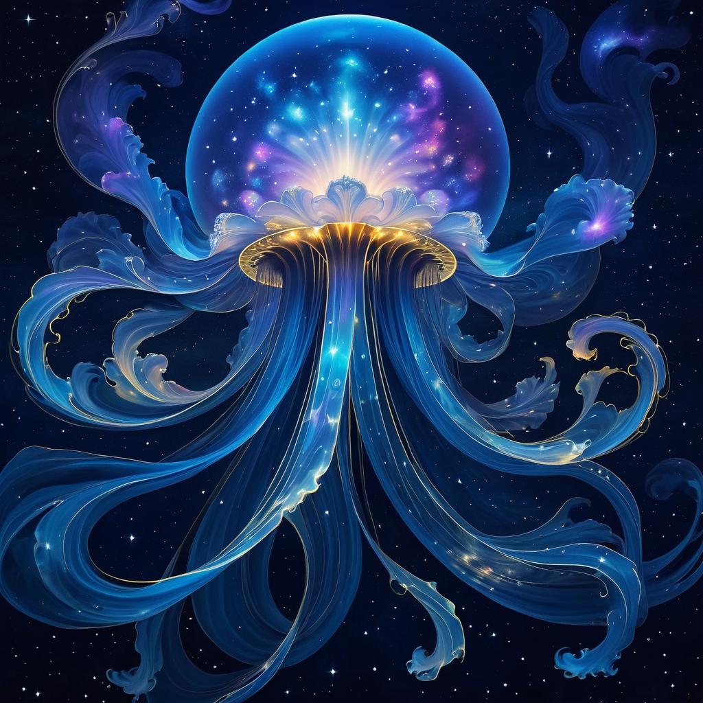 Cosmic Jellyfish in Baroque Surrealism