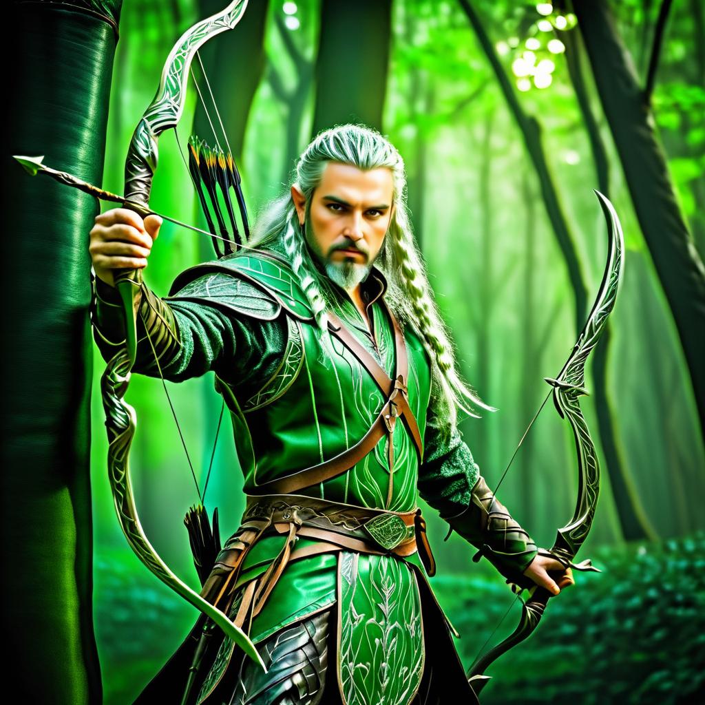 Fierce Elven Archer in Fantasy Art