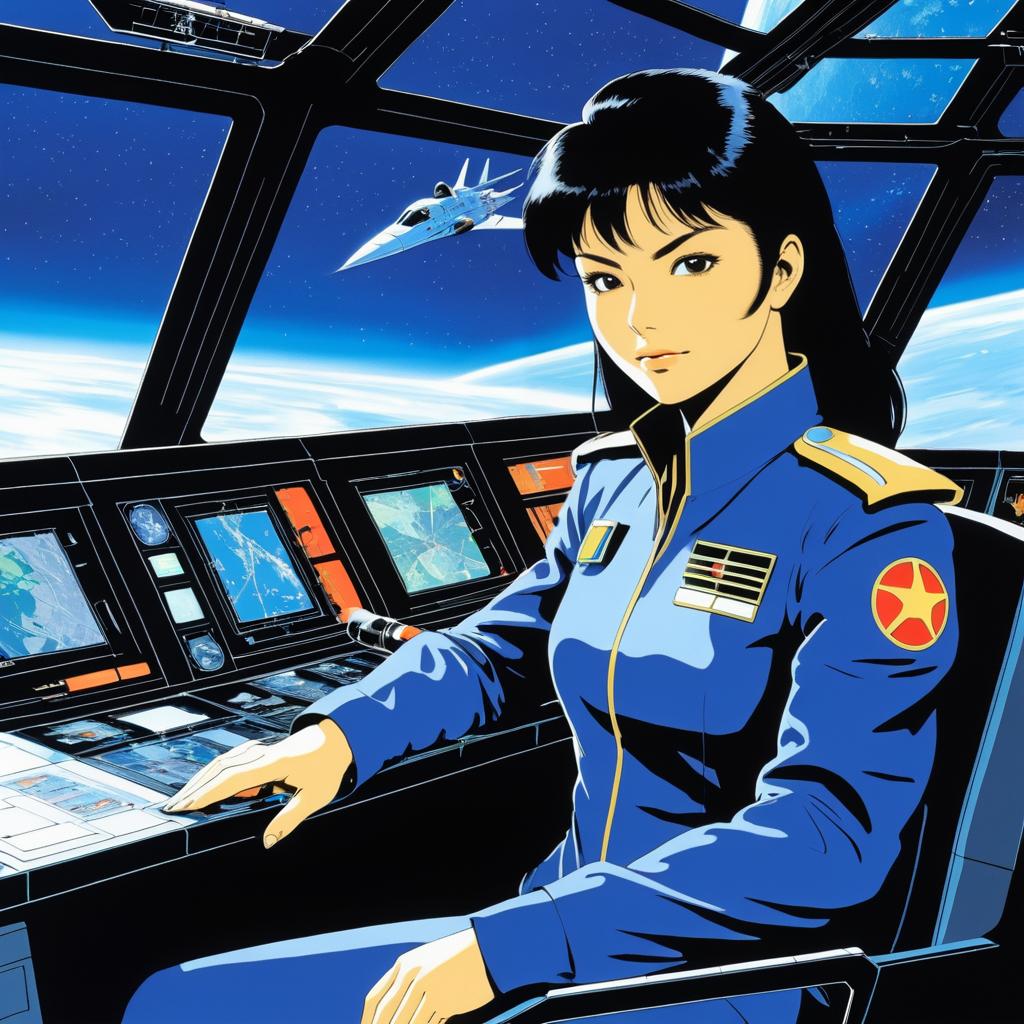 Valiant Starship Captain in Anime Style