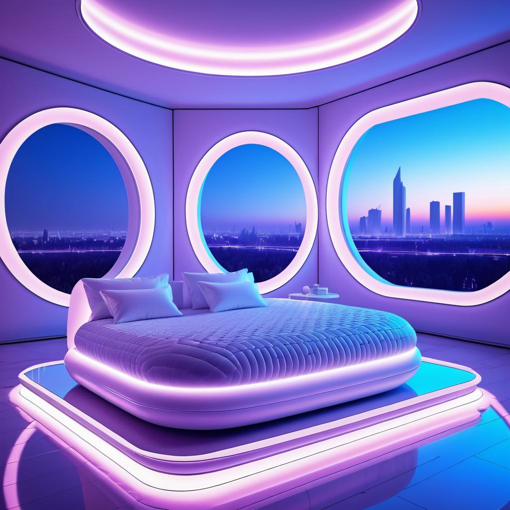 Futuristic Luxurious Bedroom with View