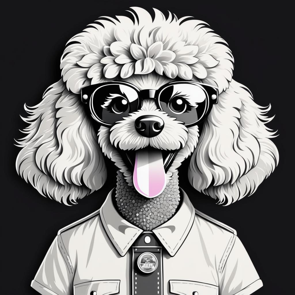 Kawaii Poodle Geologist T-Shirt Design