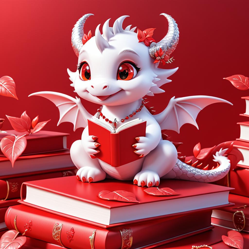 Adorable Baby Dragon with Red Wings