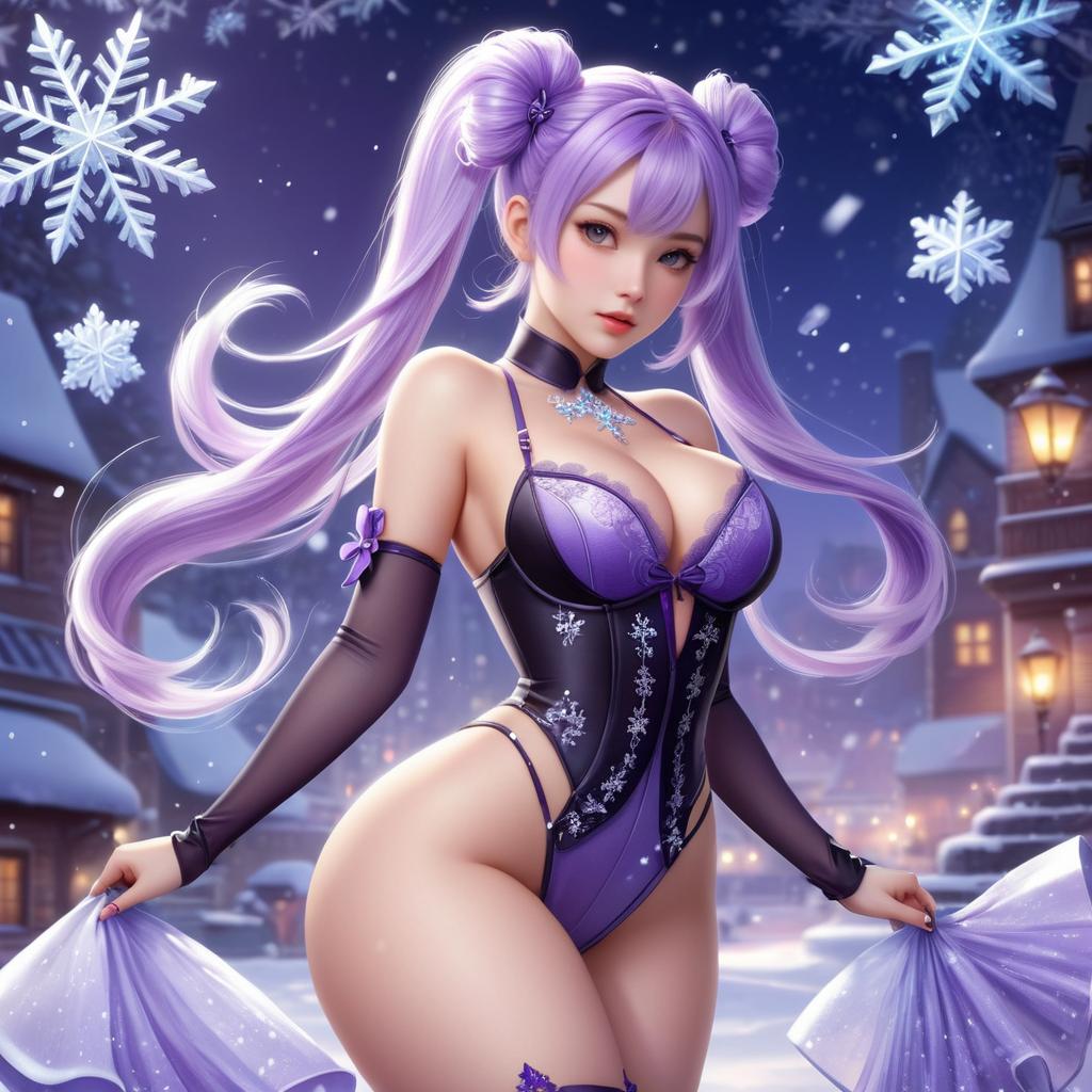 Fantasy Illustration of a Sultry Curvy Girl