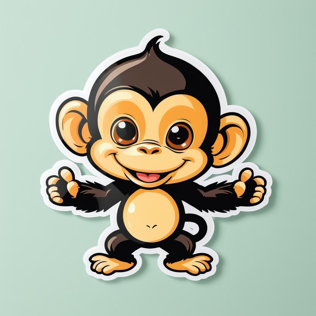 Fun and Cheeky Monkey Sticker Design