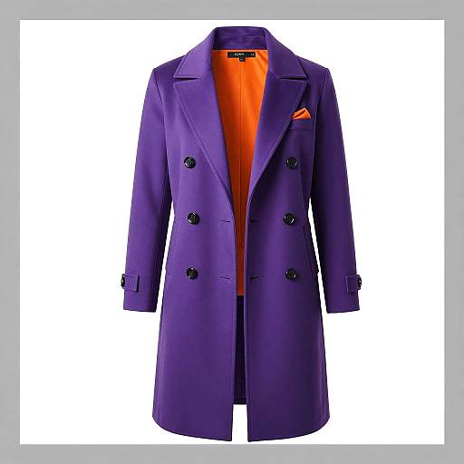 Stylish Purple Double-Breasted Coat