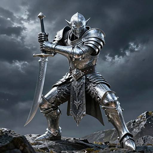 Silver Kobold Warrior in Storm