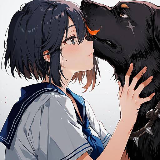 Illustration of Guts (kill la kill), kill la kill in the style of Nonoyama