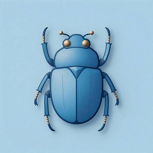 Cerulean Scarab Geometric Minimalist Icon