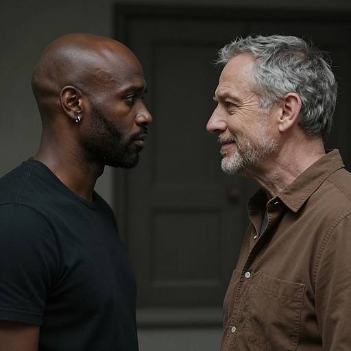 Contrasting Expressions of Two Men