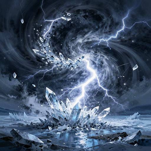 Swirling Crystalline Storm Art