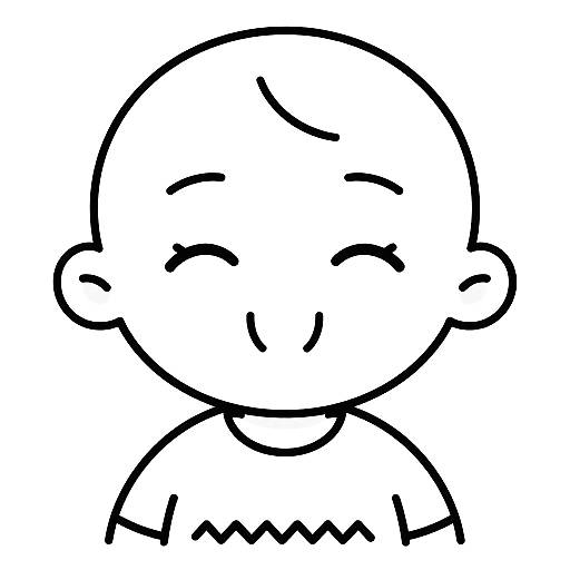 Smiling Bald Child Cartoon Drawing