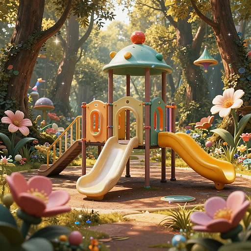 Whimsical Fantasy Forest Playground