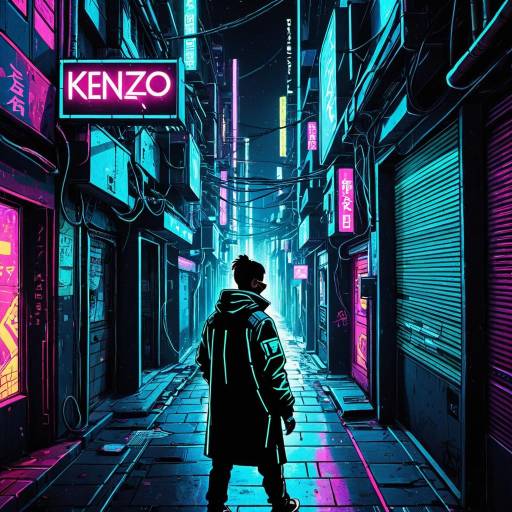 Neon Cyberpunk Hacker in Futuristic Alley