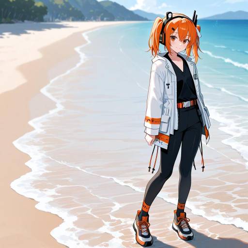 Confident Girl at the Beach in Style
