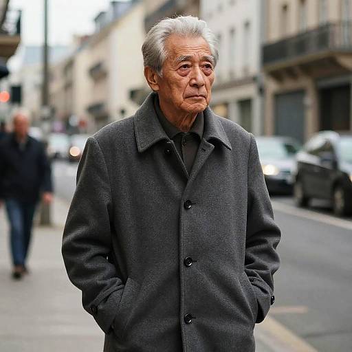 Elderly Man with Shadow Fade Hairstyle