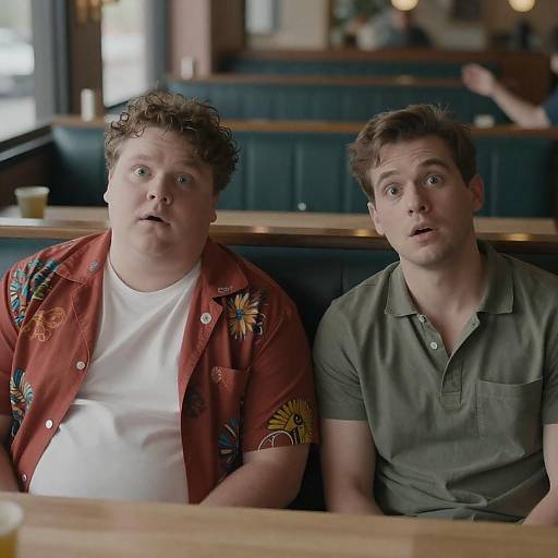 Surprised Men in a Bar Setting