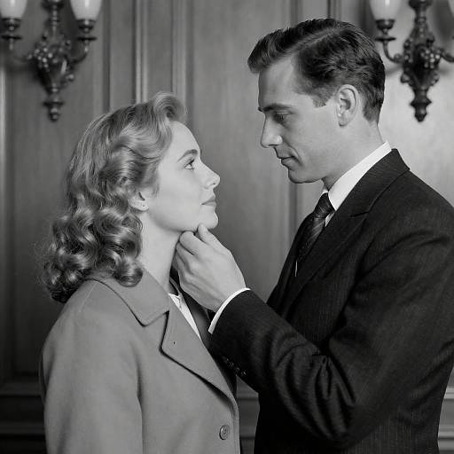 Noir Portrait: Pinstripe Suit, Gentle Touch