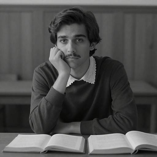 Introspective Young Man at Table