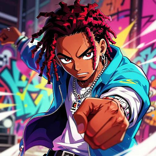 NLE Choppa Anime Style Portrait