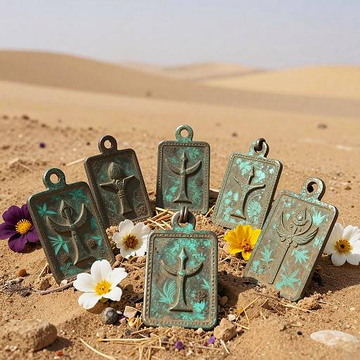 Ancient Rebirth Symbols on Bronze Amulets