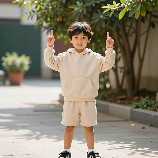 Playful Kid Enjoying Paper Rock Scissors
