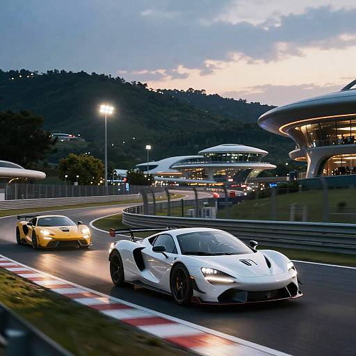 High-Speed Racetrack at Twilight