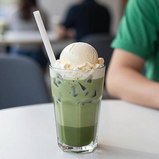 Refreshing Green Drink in Sunny Setting