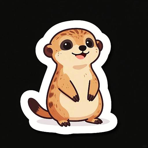 Energetic Aardman-Style Meerkat Sticker