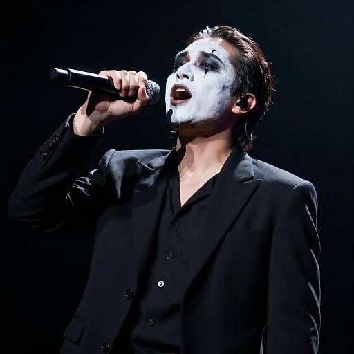 Striking Performer with Dramatic Lighting