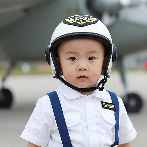 Realistic Infant Pilot Costume Portrait