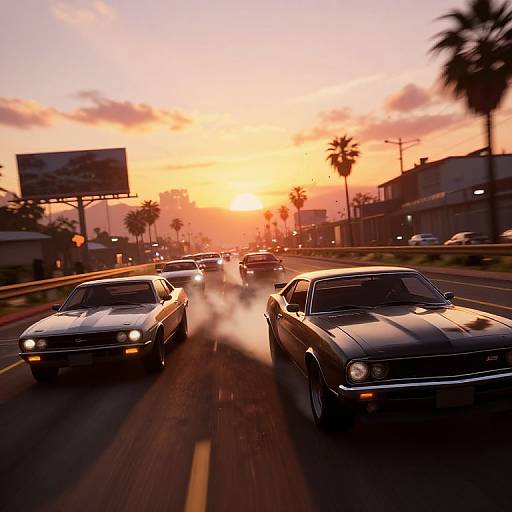 GTAV High-Speed Muscle Car Chase