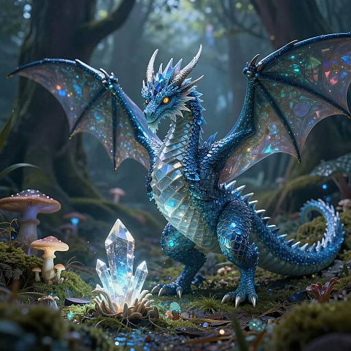 Mystical Dragon in Enchanted Forest
