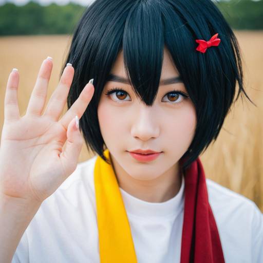 Lifestyle costume photo of Mashiro meme. Cosplay clothes