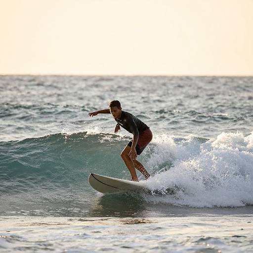 Surfer Riding Boundless Ocean Wave