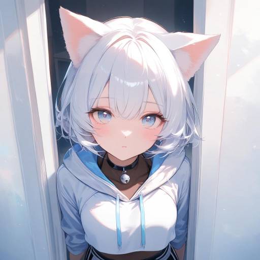 Anime Portrait of Stylish Character in Doorway