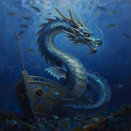 Ethereal Sea Dragon Oil Painting