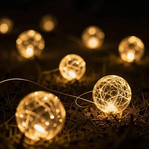 Otherworldly Glowing Orbs in Dark Realm