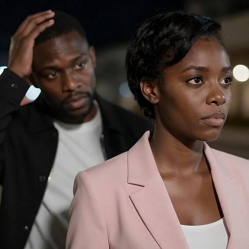 Nighttime Portrait of African American Duo